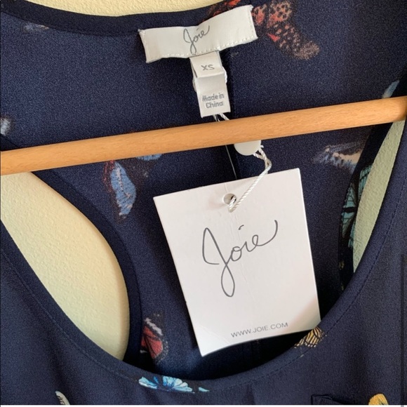 NWT Joie Peri Butterfly Tank Dress Navy Blue Extra Small XS - Picture 5 of 6